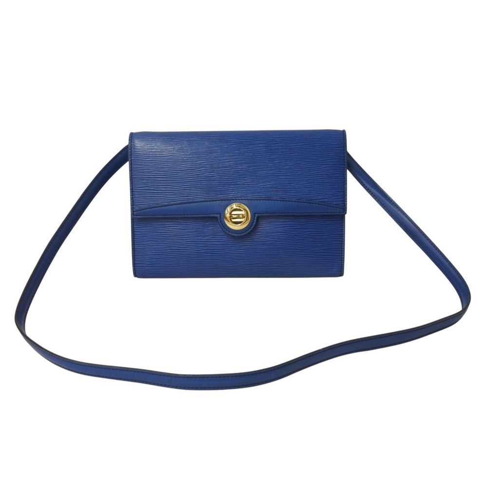 LOUIS VUITTON Arches Shoulder Bag Clutch Epi Leather Blue